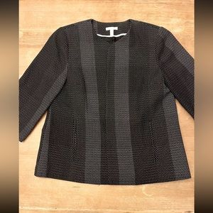 Eileen Fisher Jacket Blazer Organic Cotton Kurume Dash Black Top Women’s S